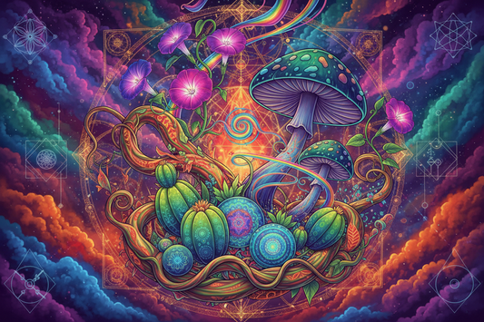 Psychedelische planten met visuele effecten