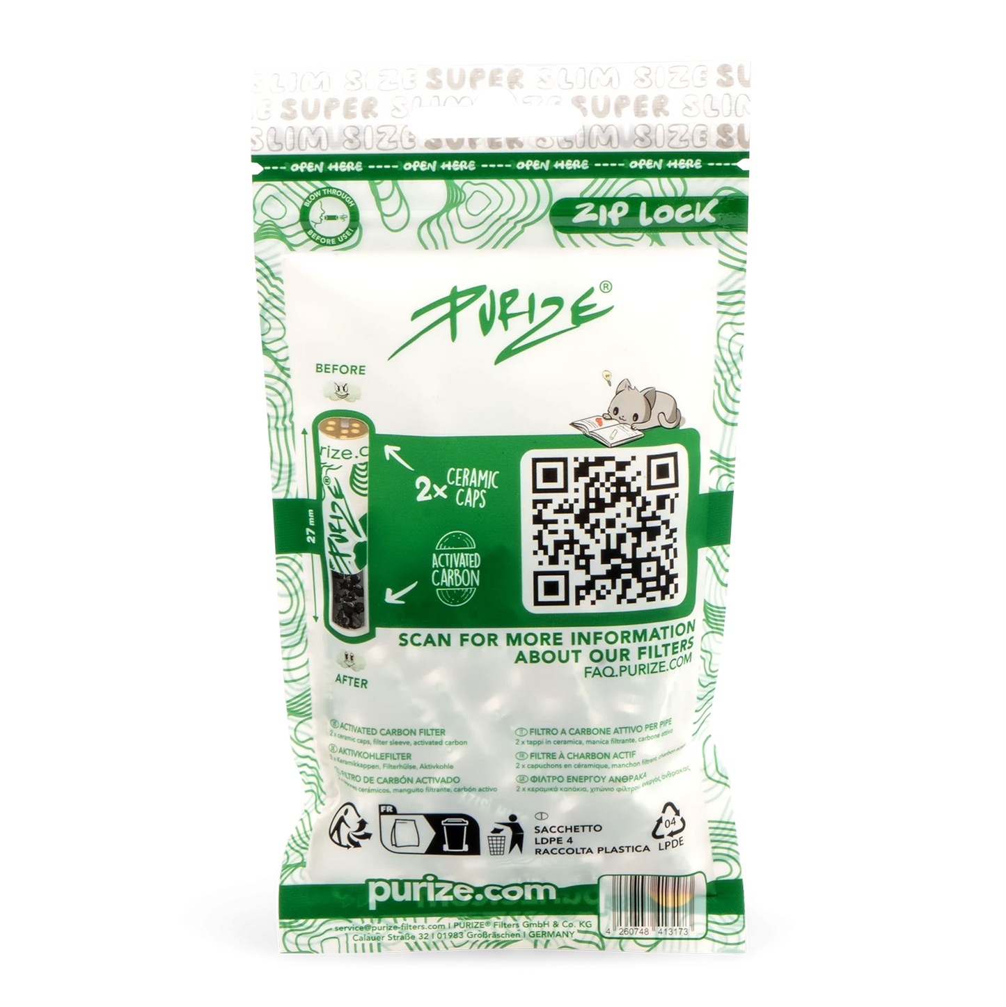 Purize Super Slim Size Filters 50 stuks – Ø 5 mm White