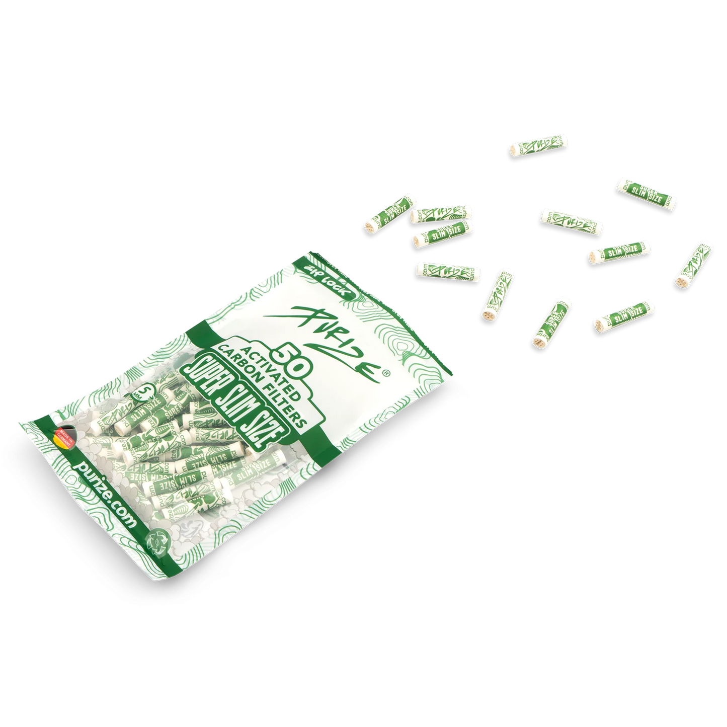 Purize Super Slim Size Filters 50 stuks – Ø 5 mm White