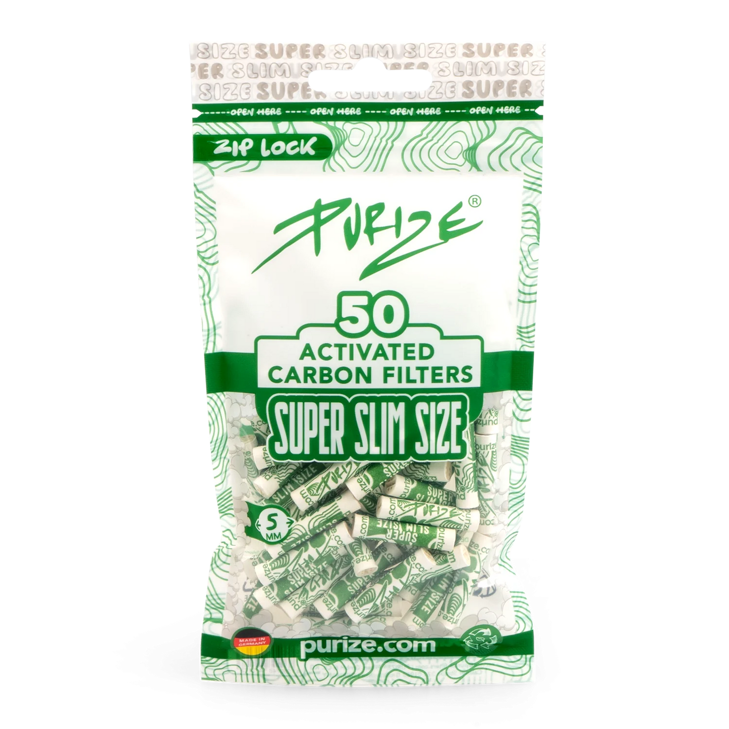 Purize Super Slim Size Filters 50 stuks – Ø 5 mm White