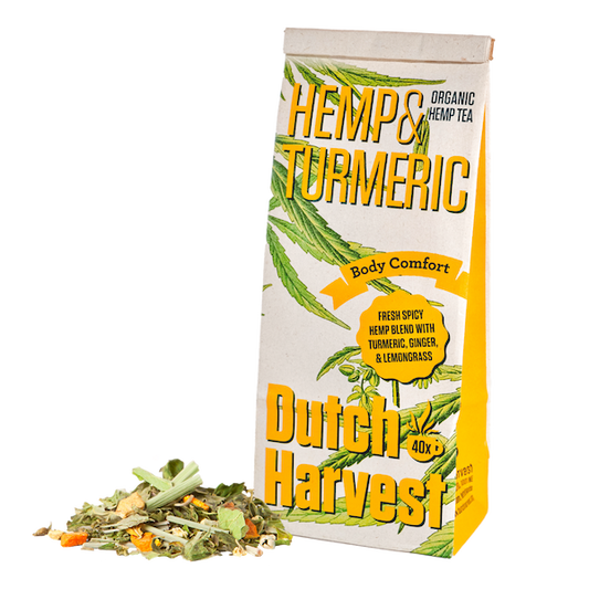 Dutch Harvest Hemp & Turmeric Bio – Biologische Hennep & Kurkuma Thee (50 g)