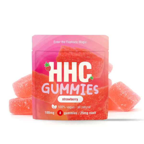 HHC Gummies 25mg - Strawberry - 4 stuks